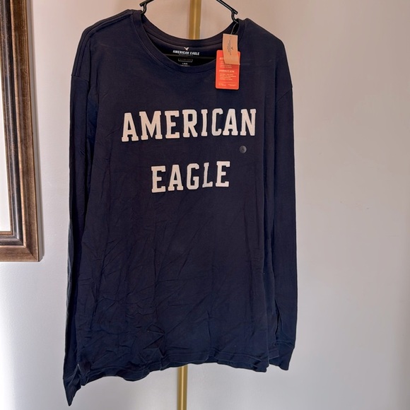 American Eagle active flex long sleeve blue Tshirt NWT L - Picture 1 of 8